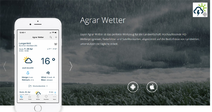 Bayer Agrarwetter Wetter App